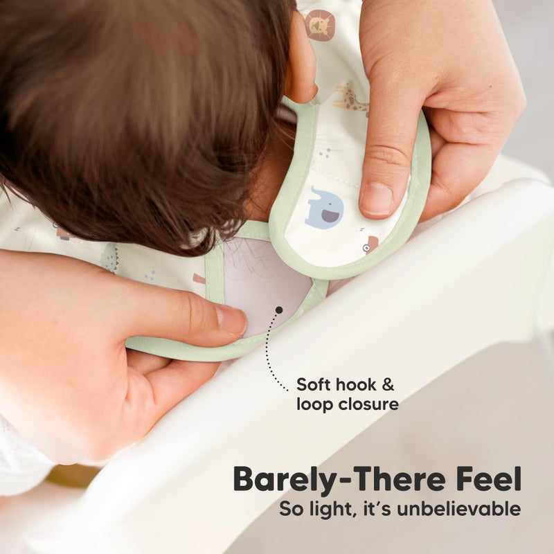 KeaBabies 3-Pack Waterproof Baby Bibs for Eating - Lightweight Toddler Feeding Bibs with Large Food Catcher, Mess Proof, Food-Grade Baby Eating Essentials, Easy to Put On & Clean (Wilderness) - Image 4