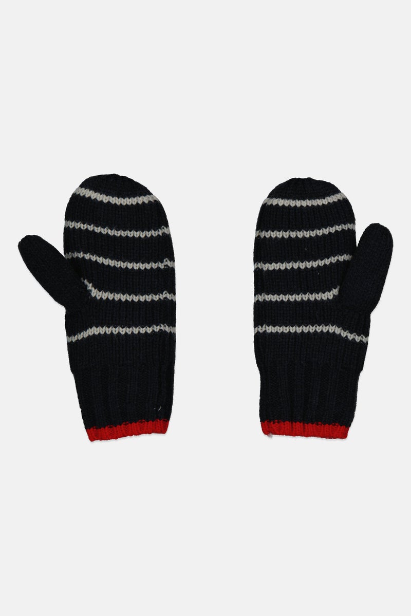 NAUTICA Kids Girl 1 Pair Stripe Gloves, Navy  - Image 2