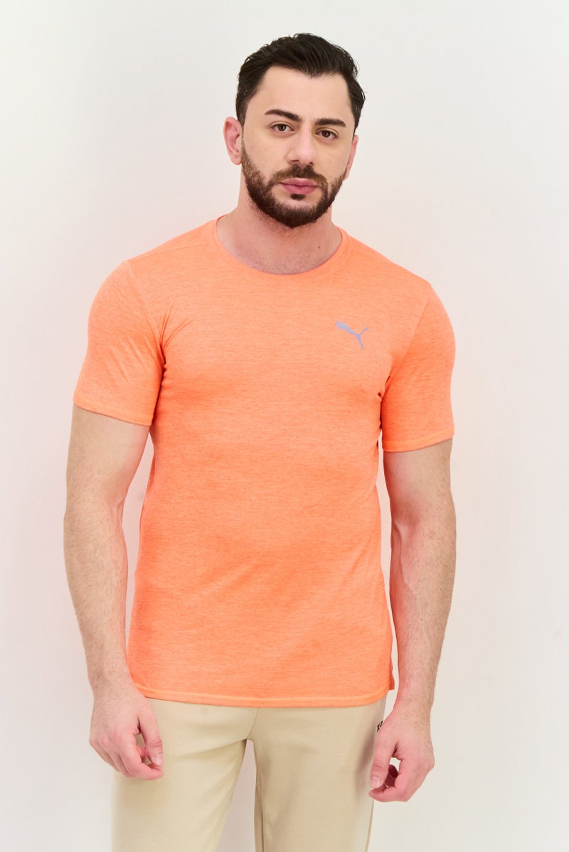 PUMA تي شيرت رياضي للرجال بأكمام قصيرة مناسب للجري، برتقالي - Image 1