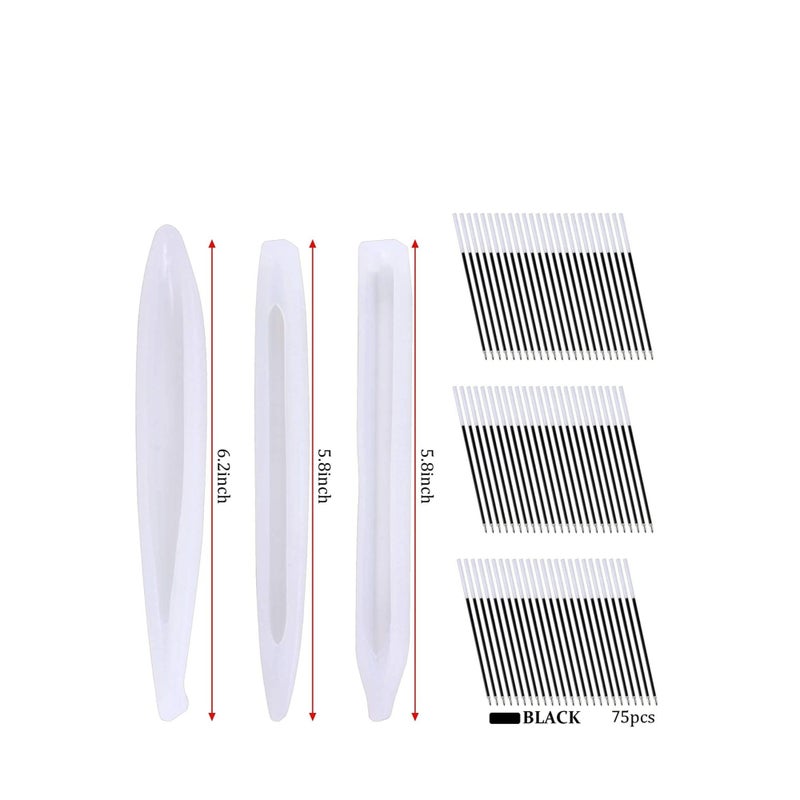 SOLARAE 3 Pieces Pen Shape Resin Mold Ballpoint Pen Silicone Molds Epoxy Resin Molds Resin Casting Molds with 75 Pieces Ballpoint Refill Pens for DIY Resin Crafts Making - Image 2