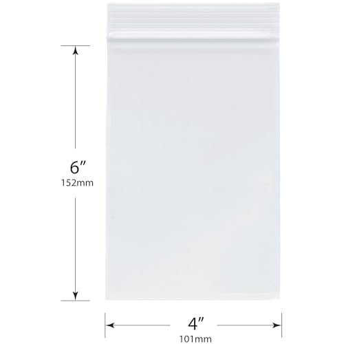 Plymor 4" x 6" (Pack of 500), 4 Mil Heavy Duty Zipper Reclosable Plastic Bags - Image 2