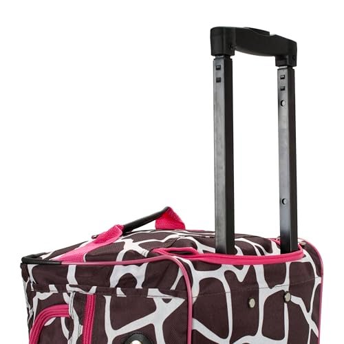 Rockland unisex-adult Rolling Duffel Bag, Pink Giraffe, 22-Inch - Image 5