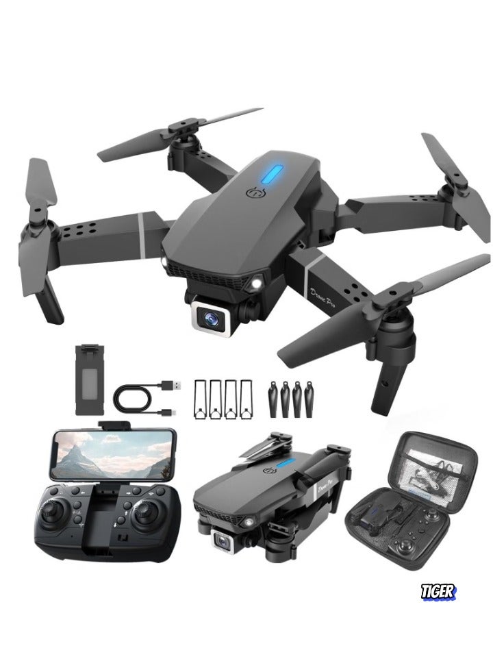 TIGER E88 4K HD Drone with Single Camera – Foldable Aerial Aircraft for Beginners, 2.4GHz Real-Time Transmission, 360° Roll, Long Battery Life, Headless Mode, Trajectory Flight & One-Key Return  - Image 5