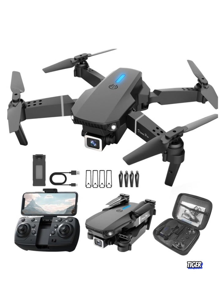 TIGER E88 4K HD Drone with Single Camera – Foldable Aerial Aircraft for Beginners, 2.4GHz Real-Time Transmission, 360° Roll, Long Battery Life, Headless Mode, Trajectory Flight & One-Key Return  - Image 2