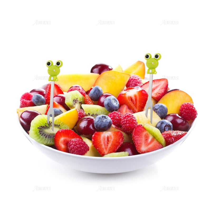 AUEAR Set of 6 Stainless Steel Fruit forks Cute Animal Food Picks Dessert for Bento Lunch Box, Party Choose - Image 3