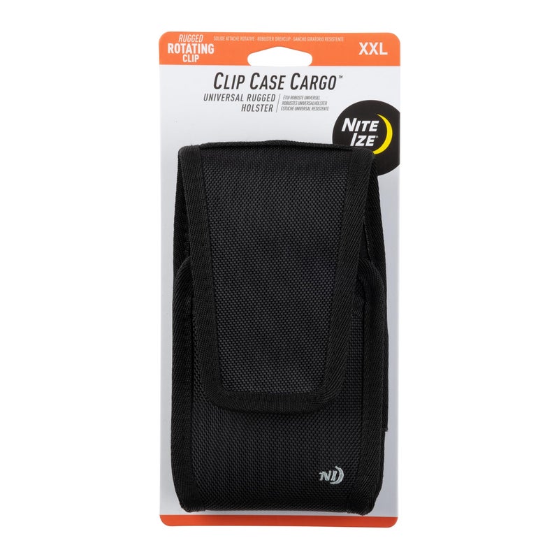 Nite Ize Clip Case Cargo Universal Rugged Phone Holster - Holster for Men's & Women's Belts - Utility Belt Pouch - Phone Accessories - XX-Large, Black - Image 1