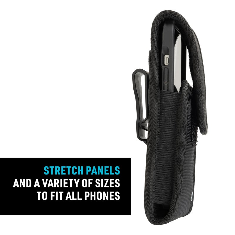 Nite Ize Clip Case Cargo Universal Rugged Phone Holster - Holster for Men's & Women's Belts - Utility Belt Pouch - Phone Accessories - XX-Large, Black - Image 5