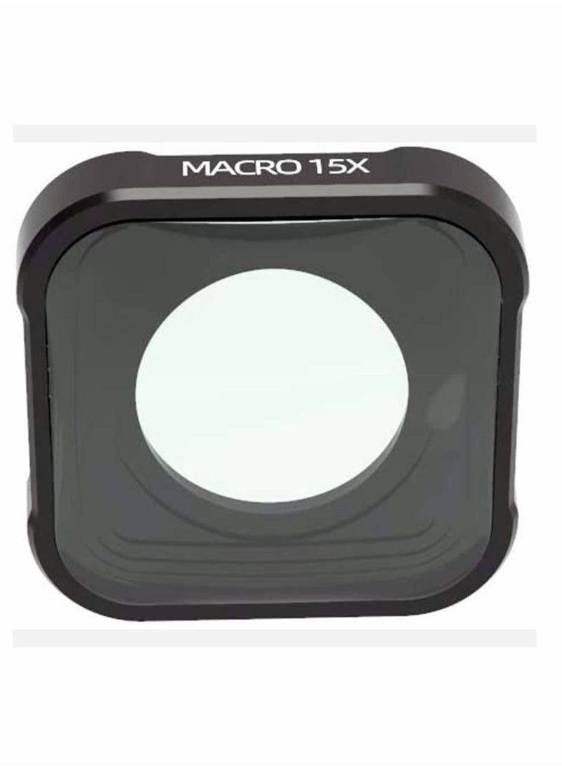 Excefore - 15X Macro Lens, Multi-Layer Coating Camera Lens, Black Optical Glass Lens, Lens Accessories for GoPro Hero 9 - Image 1