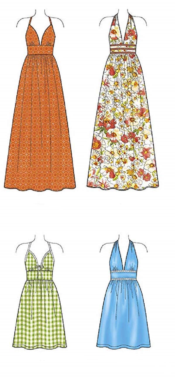 New Look Pattern 6491 Misses Dresses in Two Lengths with Bodice Variations Paper Multicoloured A 10121416182022