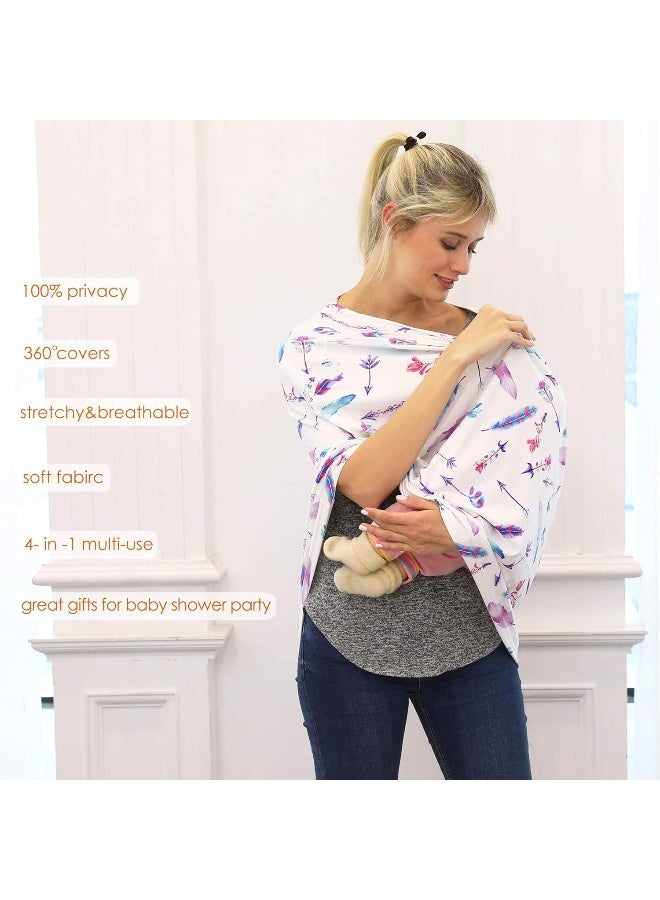 هيكوكو Car Seat Covers for Babies - Carseat Canopy, Multi-use Breastfeeding Covers, Girls and Boys Baby Shower Gifts - Image 2