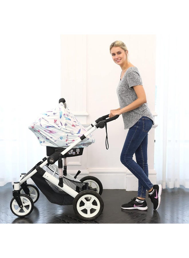 هيكوكو Car Seat Covers for Babies - Carseat Canopy, Multi-use Breastfeeding Covers, Girls and Boys Baby Shower Gifts - Image 3