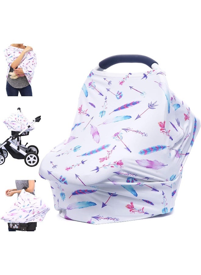 هيكوكو Car Seat Covers for Babies - Carseat Canopy, Multi-use Breastfeeding Covers, Girls and Boys Baby Shower Gifts - Image 1