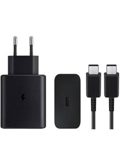 شاحن بي دي فائق السرعة 45 وات مع كابل usb-c متوافق مع اجهزة سامسونج