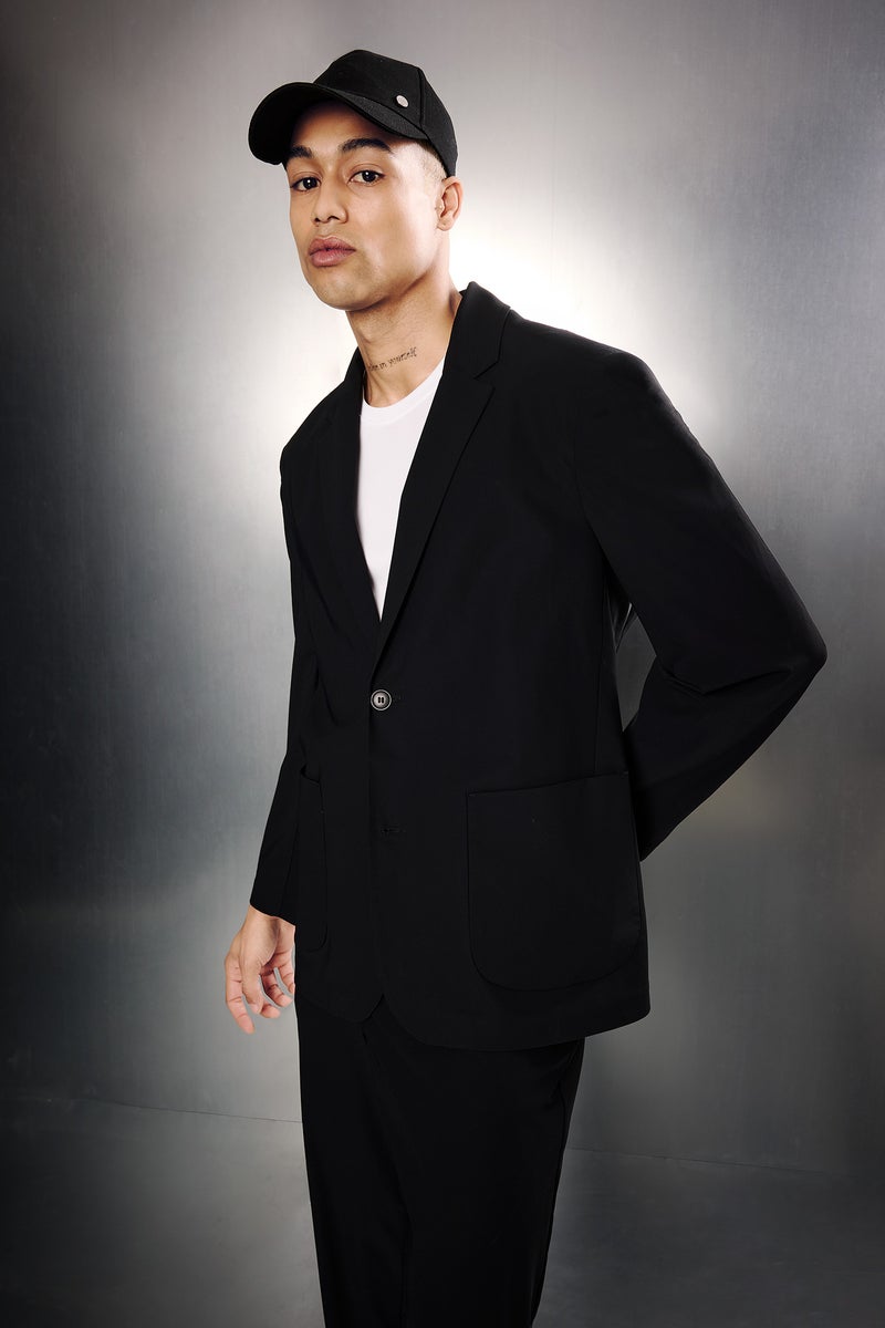 DeFacto Black Man Technical Fabric Stretch Blazer Casual - Image 1