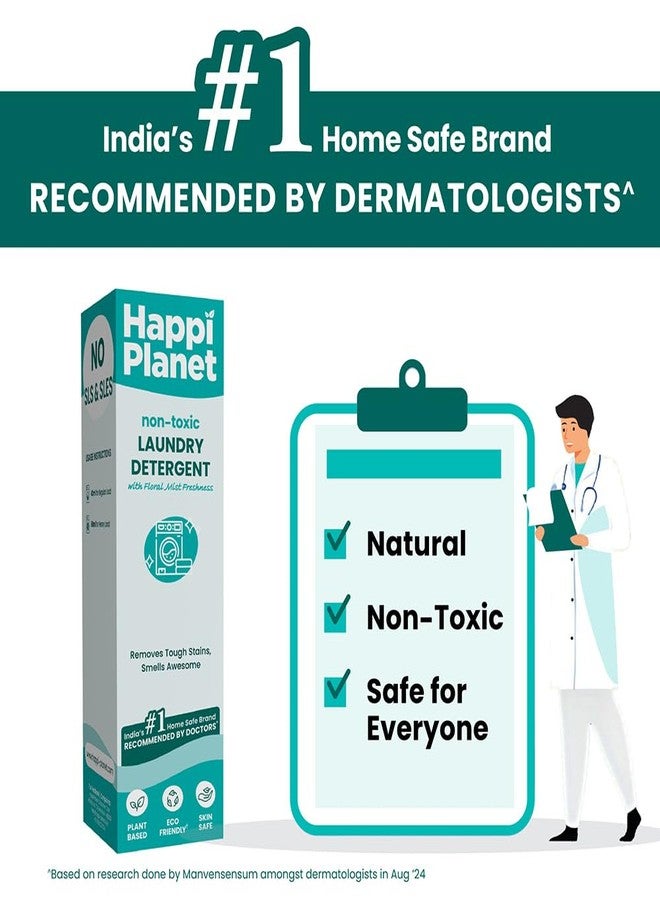 Happi Planet | Natural Laundry Liquid Detergent | 3000ml | Plant Based, Biodegradable, Non Toxic, Eco-Friendly, Organic, Herbal | Tough On Stains & Odour, Smells Awesome, Protects Colour, Baby Safe - Image 2