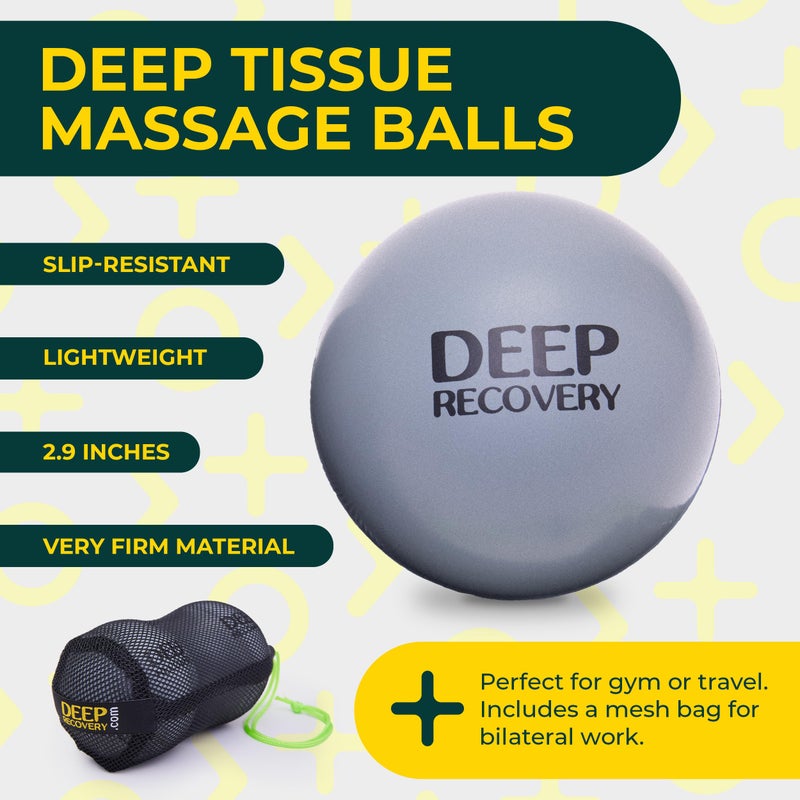 Deep Recovery Yoga Deep Tissue Massage Ball Set, Firm Density â€“ 2.9-Inch Myofascial Release Balls for Feet, Back, Neck, Legs & Arms â€“ Trigger Point & Mobility Therapy (2-Pack) - Image 3