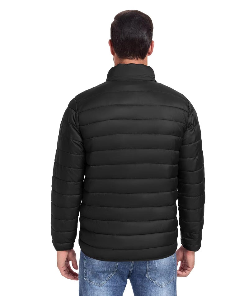 Zoofly Mens Puffer Jacket Waterproof Thermal Insulated Winter Coats Light Weight Padded Puffy Jackets for Travel Hiking with Zip Pockets Black 2XL - Image 2