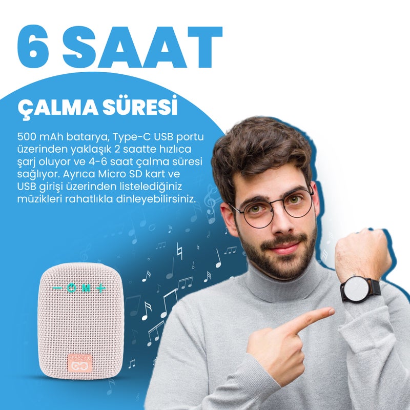 Moodix Portable Wireless Bluetooth Speaker, Grey - Image 4