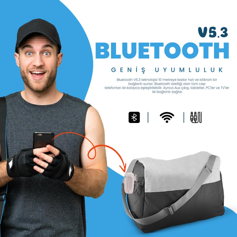 Moodix Portable Wireless Bluetooth Speaker, Grey - Image 5