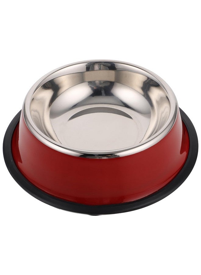 Balacoo Stainless Steel Dog Bowl: Non-Slip Food and Water Dish Food Feeding Basin Pet Feeding Bowl for Dogs and Cats, Red - Image 1