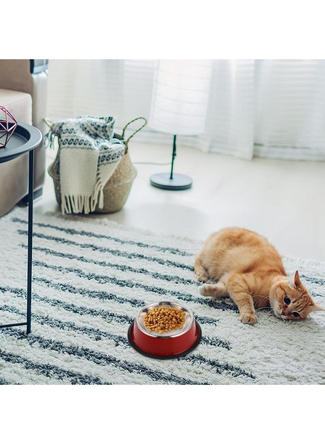 Balacoo Stainless Steel Dog Bowl: Non-Slip Food and Water Dish Food Feeding Basin Pet Feeding Bowl for Dogs and Cats, Red - Image 5