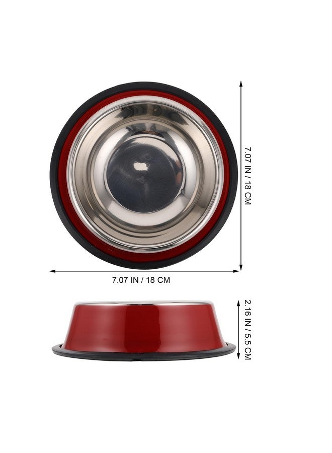 Balacoo Stainless Steel Dog Bowl: Non-Slip Food and Water Dish Food Feeding Basin Pet Feeding Bowl for Dogs and Cats, Red - Image 4