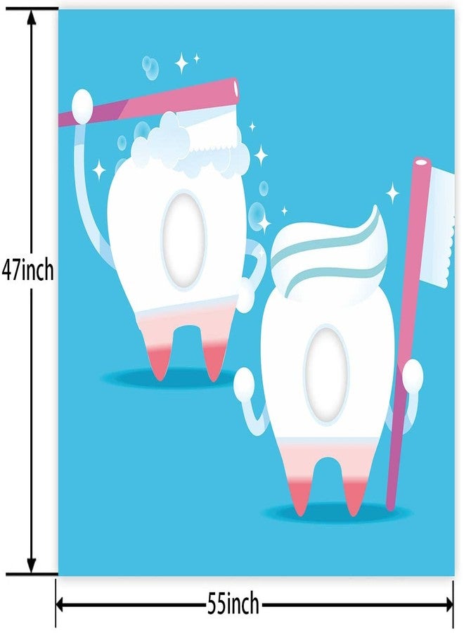 DZTRELFK Tooth Banner Fun Play Party Backdrop Large Teeth Face Dentist Theme Decor Decorations for Tooth Celebration Party Dental Graduation Birthday Decorations - Image 2