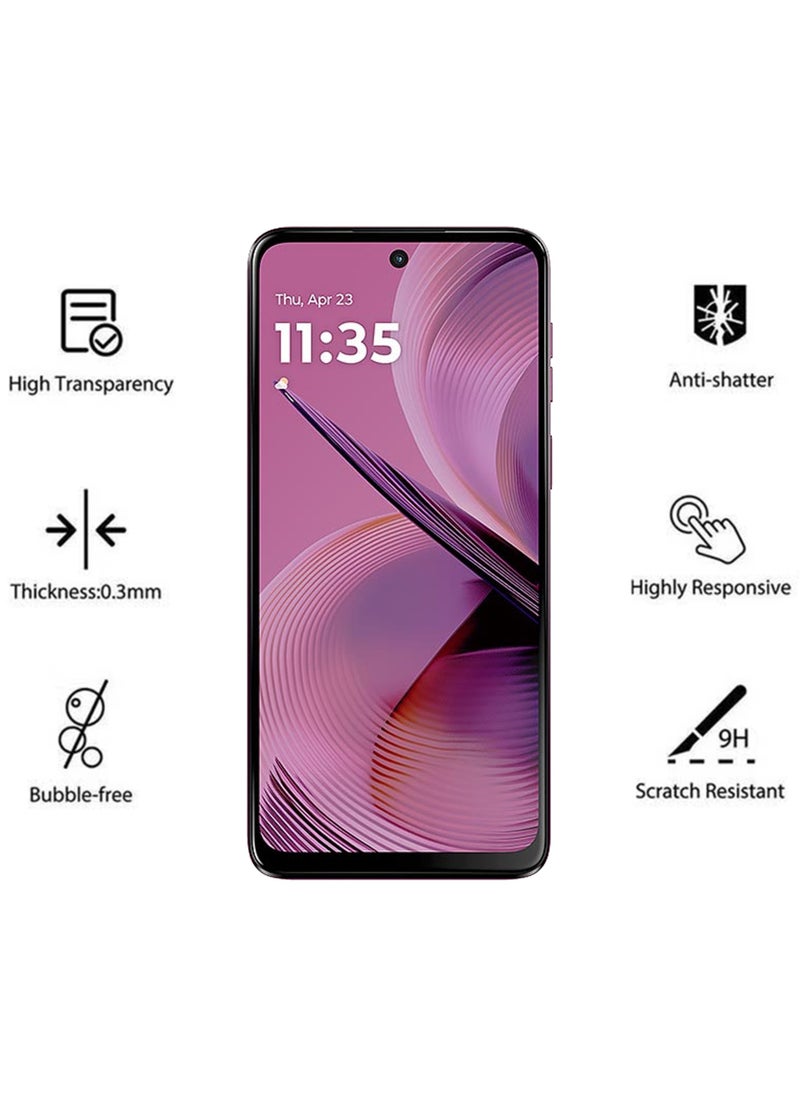 Waldic - 2 Pack Screen Protector for Motorola Moto G55 | Tempered Glass Available in Combo Pack Compatible with Motorola Moto G55 | Screen Protector Full HD Quality Tempered Glass Anti-Scratch Edge to Edge Coverage with Easy Installation Kit - Black - Image 1