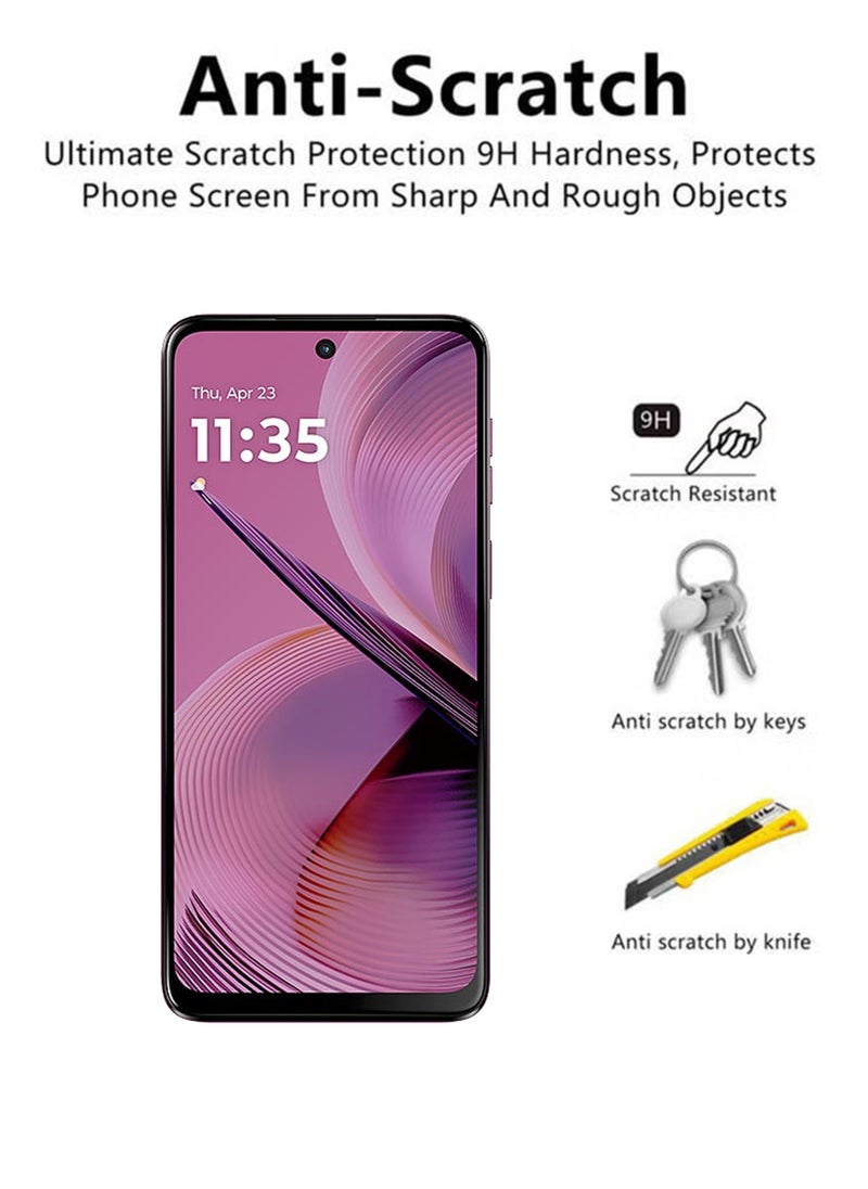 Waldic - 2 Pack Screen Protector for Motorola Moto G55 | Tempered Glass Available in Combo Pack Compatible with Motorola Moto G55 | Screen Protector Full HD Quality Tempered Glass Anti-Scratch Edge to Edge Coverage with Easy Installation Kit - Black - Image 1
