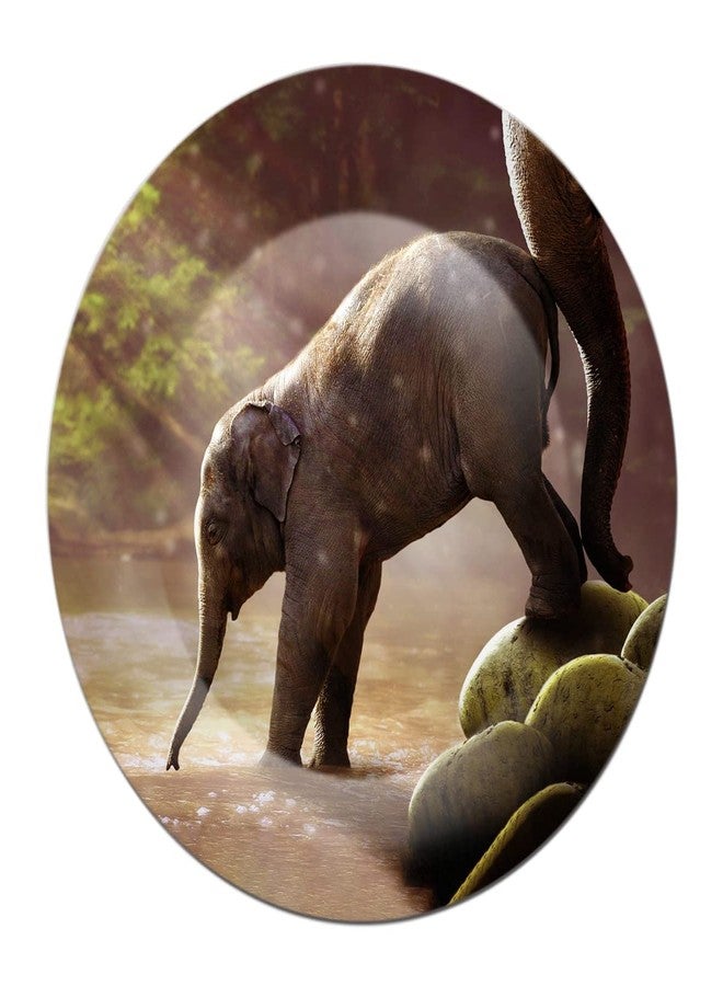JIKRAA® Rare Handcrafted Elephant Ceramic Designer Plate/Platter With Stand, Decorative Plates for Living Room I 8 Inch - Image 2