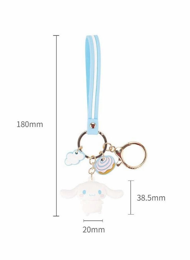 Excefore Cartoon Keychain Premium Kawaii Accessories Anime Keyring, Key Purse Handbag Charms Pendant Car Chain Creative Gift for Women, Blue - Image 2