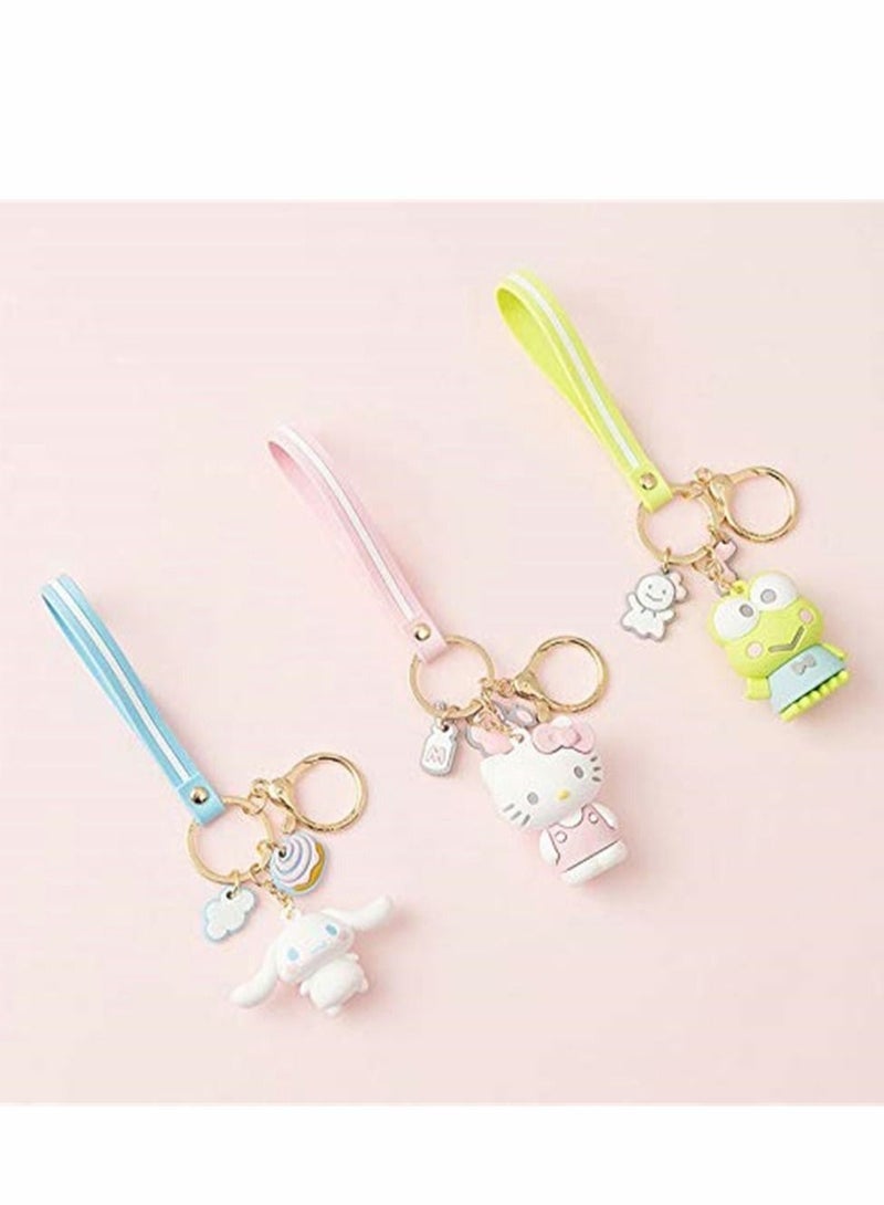 Excefore Cartoon Keychain Premium Kawaii Accessories Anime Keyring, Key Purse Handbag Charms Pendant Car Chain Creative Gift for Women, Blue - Image 5