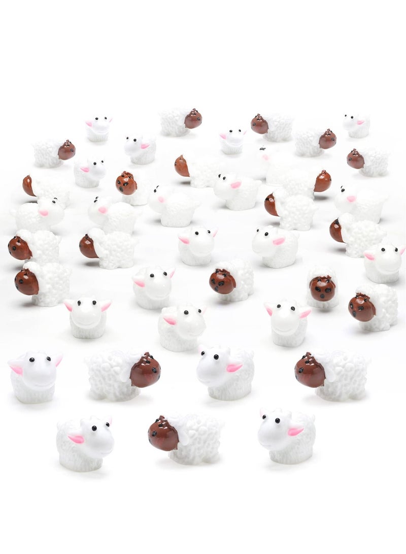 Excefore 120 Pcs Resin Cute Sheeps Miniature Figurines Sheeps Cake Topper Fairy Garden Miniature Moss Landscape DIY Terrarium Crafts Ornament Accessories for Home Décor - Image 1