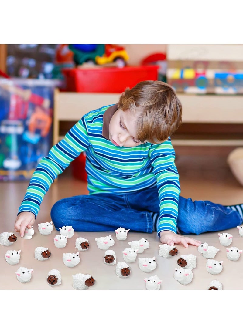 Excefore 120 Pcs Resin Cute Sheeps Miniature Figurines Sheeps Cake Topper Fairy Garden Miniature Moss Landscape DIY Terrarium Crafts Ornament Accessories for Home Décor - Image 3