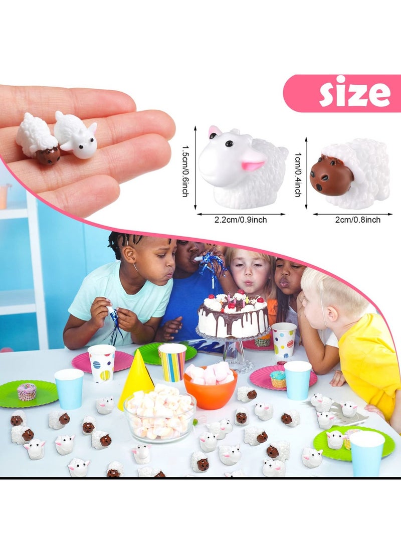 Excefore 120 Pcs Resin Cute Sheeps Miniature Figurines Sheeps Cake Topper Fairy Garden Miniature Moss Landscape DIY Terrarium Crafts Ornament Accessories for Home Décor - Image 2
