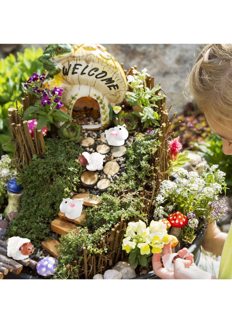 Excefore 120 Pcs Resin Cute Sheeps Miniature Figurines Sheeps Cake Topper Fairy Garden Miniature Moss Landscape DIY Terrarium Crafts Ornament Accessories for Home Décor - Image 5