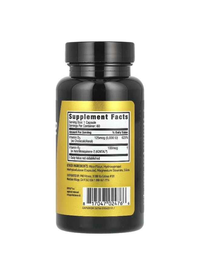 JYM Supplement Science - JYM Supplement Science, D3+K2, 60 Vegetarian Capsules - Image 1