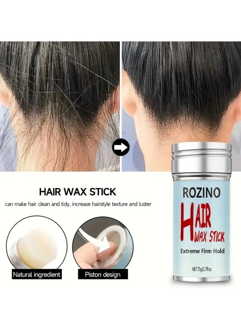 Rozino 75g Gradient Blue Hair Wax Stick, Makeup Artist'S Special Styling Hair Wax Stick, Hair Crushing Finishing Cream, Moisturizing Shaping Stick, Women'S And Children'S Hair Shredding Cream, Anti-Frizz  - Image 2