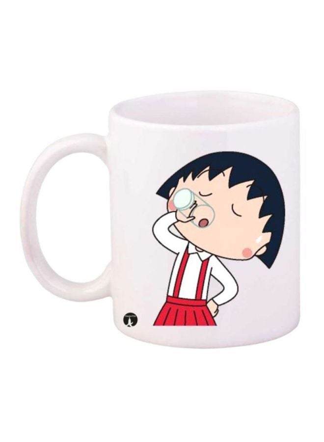 RYN Maruko Chan Printed Coffee Mug White/Black/Red