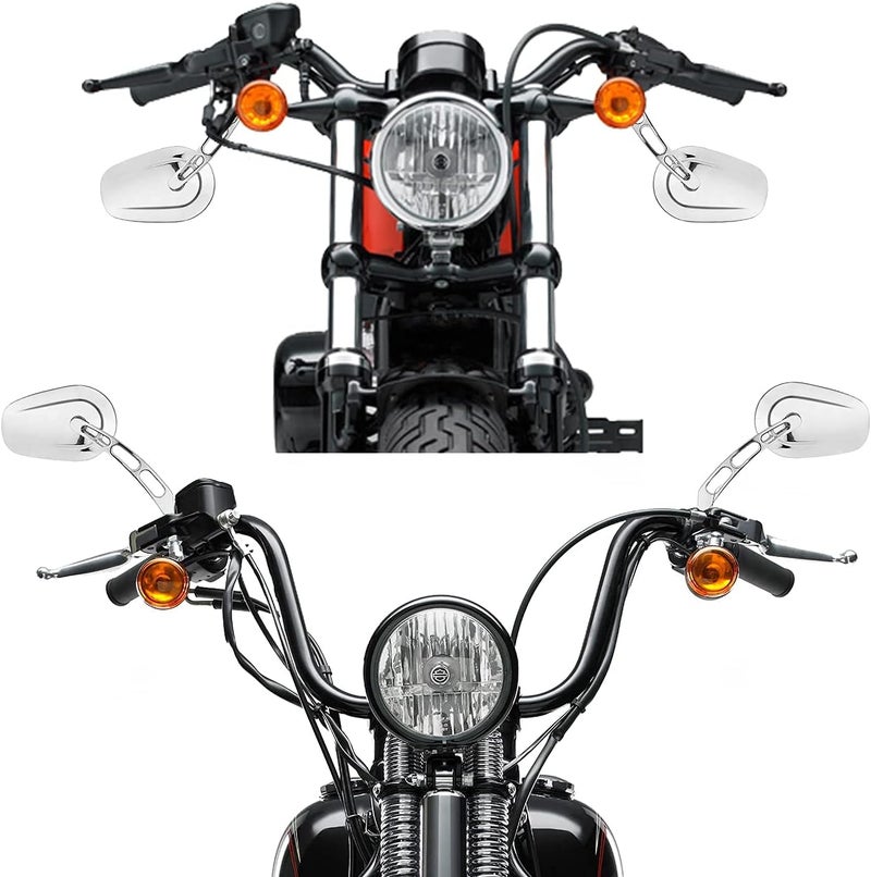 WSays Sportster Rear View Mirror Hollow Side Mirror Compatible with Harley Dyna Softail Touring Chrome - Image 5