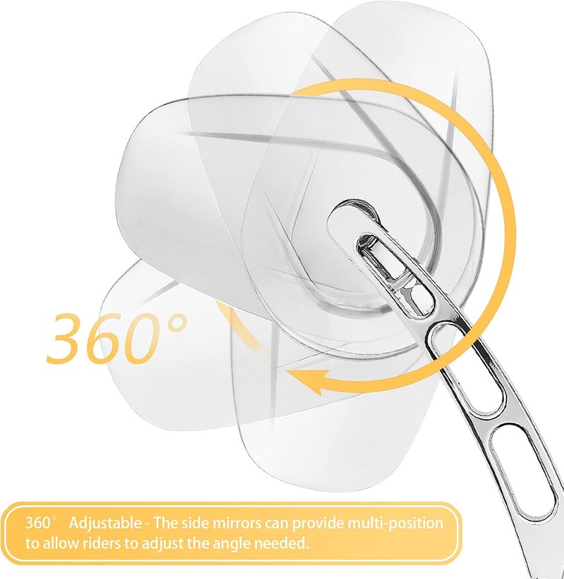 WSays Sportster Rear View Mirror Hollow Side Mirror Compatible with Harley Dyna Softail Touring Chrome - Image 3