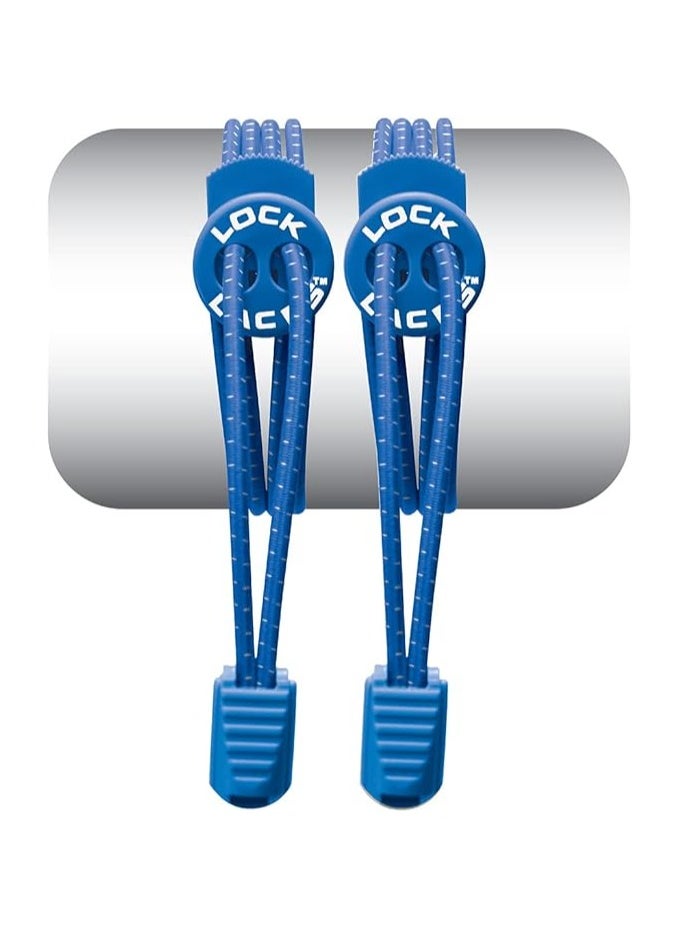 LOCK LACES Lock Laces - Elastic No Tie Shoelaces, One Size Fits All, for Kids and Adults, Elastic No Tie Shoe Laces royel blue 