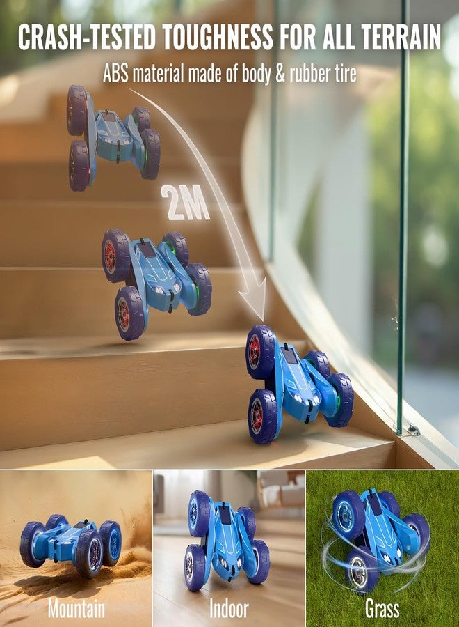 MaxTronic Remote Control Car, Rechargeable RC Cars & Remote Controller - 20km/h Double Sided 360° Rotation Stunt Stunt Crawler with LED Lights for Boys Girls Aged 3-13 - Image 3