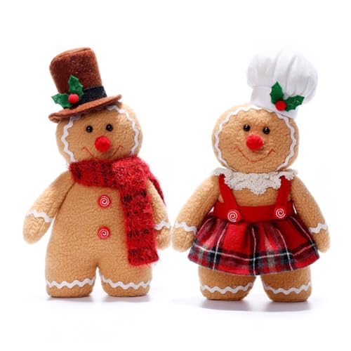 Shapeazy Gingerbread Plush Stuffed AnimalChristmas Stuffed Animal Stuffed Gingerbread Boy GirlGingerbread Man Plush Toys Christmas Decor Gingerbread Doll for Holiday Christmas Tree Gifts BoyGirl - Image 1