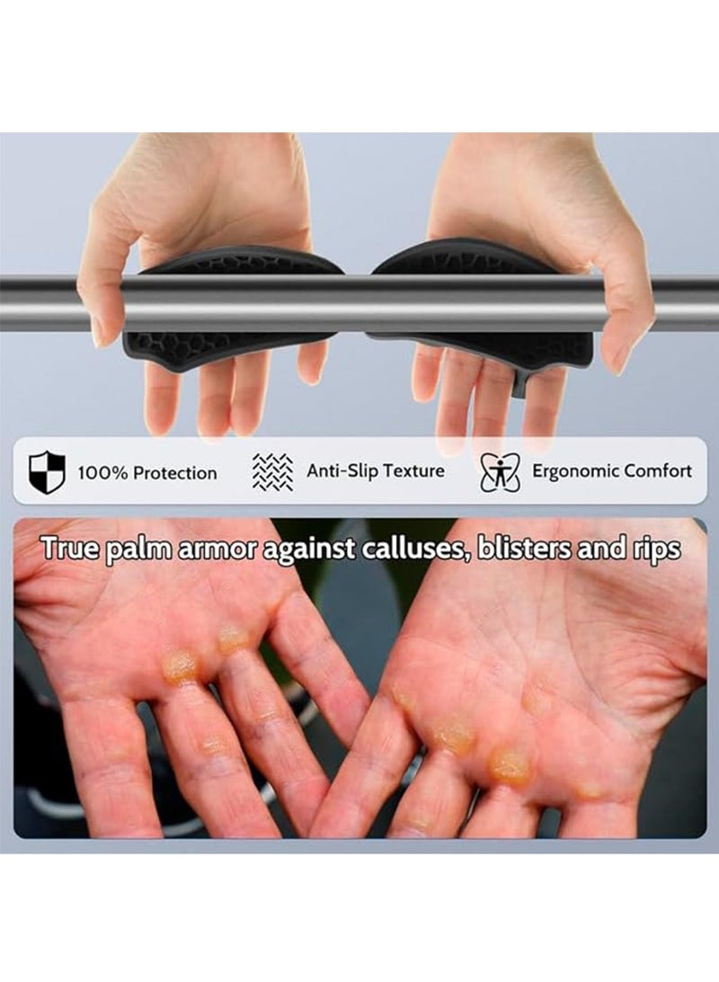 بكومور مقابض يد رياضية مضادة للانزلاق من المطاط لرفع الأثقال للرجال والنساء - قفازات تمرين بديلة للرفع المميت، والدمبل، والباربل، والسحب، وحماية راحة اليد، ومقابض تدريب اللياقة البدنية - Image 4