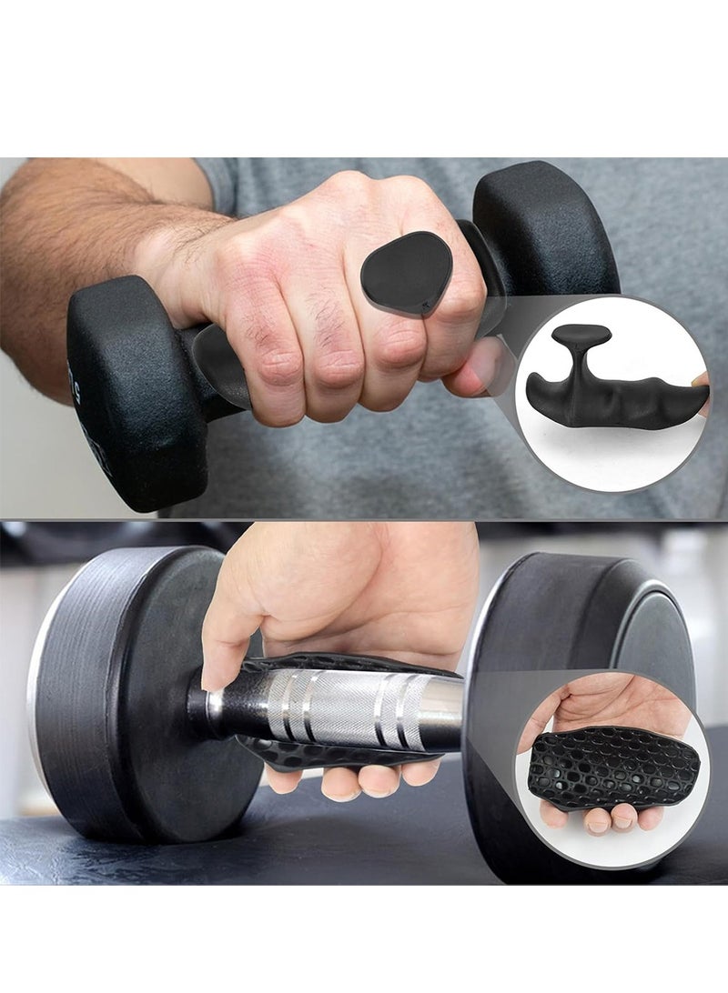 بكومور مقابض يد رياضية مضادة للانزلاق من المطاط لرفع الأثقال للرجال والنساء - قفازات تمرين بديلة للرفع المميت، والدمبل، والباربل، والسحب، وحماية راحة اليد، ومقابض تدريب اللياقة البدنية - Image 2