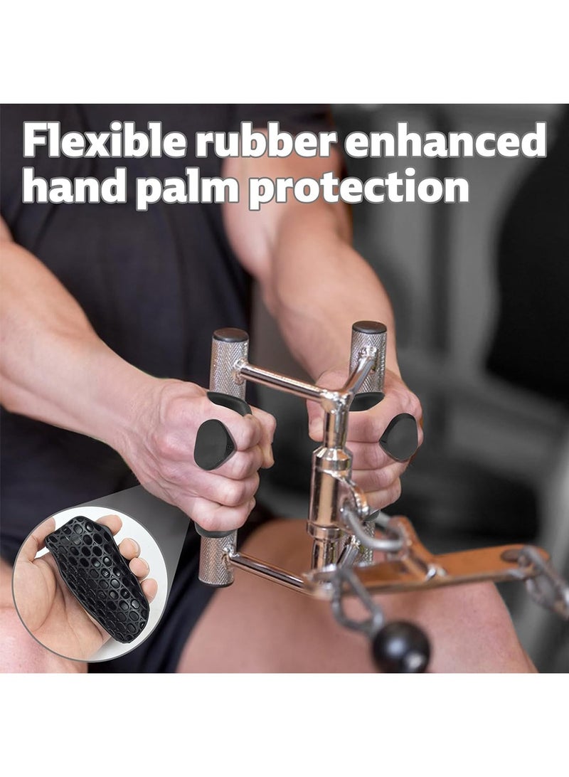 بكومور مقابض يد رياضية مضادة للانزلاق من المطاط لرفع الأثقال للرجال والنساء - قفازات تمرين بديلة للرفع المميت، والدمبل، والباربل، والسحب، وحماية راحة اليد، ومقابض تدريب اللياقة البدنية - Image 5