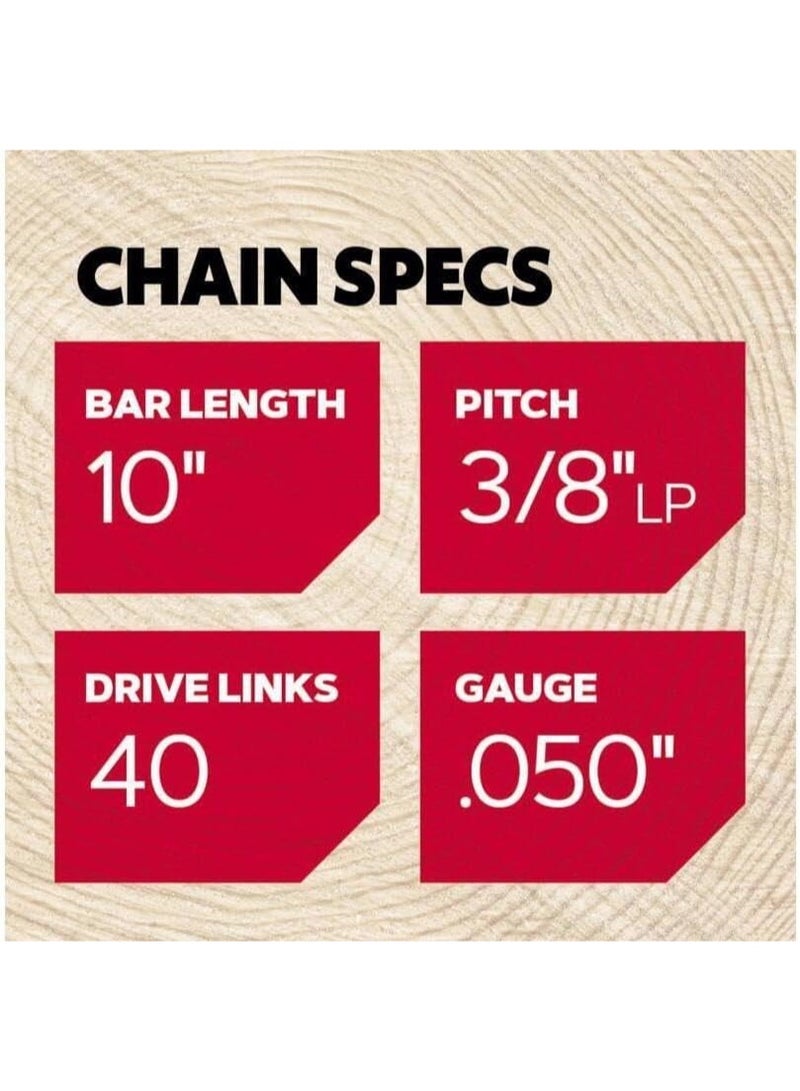 Oregon S40 AdvanceCut Chainsaw/Pole Saw Chain for 10-Inch Bar, 40 Drive Links, Low-Kickback, Fits Echo, Sun Joe, Greenworks and More - Image 3