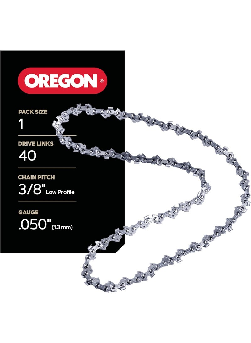 Oregon سلسلة منشار Oregon S40 AdvanceCut / منشار عمود لبار 10 بوصة، 40 وصلة دفع، منخفضة الارتداد، تناسب Echo و Sun Joe و Greenworks والمزيد - Image 1