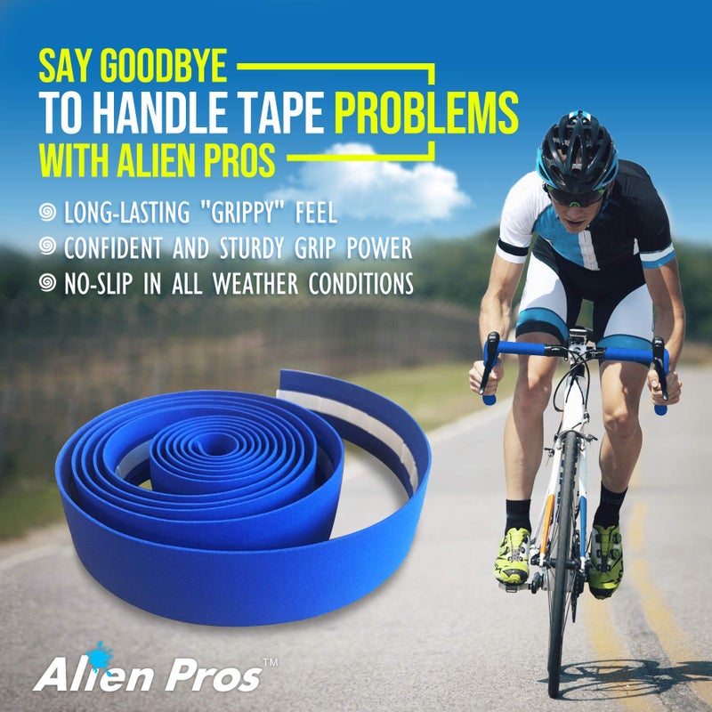 ALIEN PROS Bike Handlebar Tape EVA (Set of 2) Blue - Enhance Your Bike Grip with These Bicycle Handle bar Tape - Wrap Your Bike for an Awesome Comfortable Ride (Set of 2, Blue) - Image 3